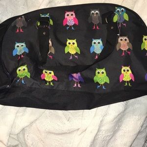 Black Owl Printed Weekender Bag